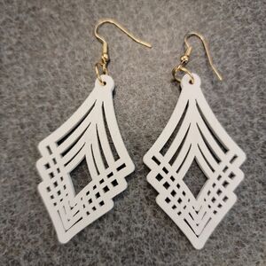 Boho Vintage Style Geometric Shaped Wooden Dangle Earrings